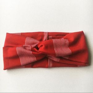 Red White Thick & Thin Stripe Headband ❤️